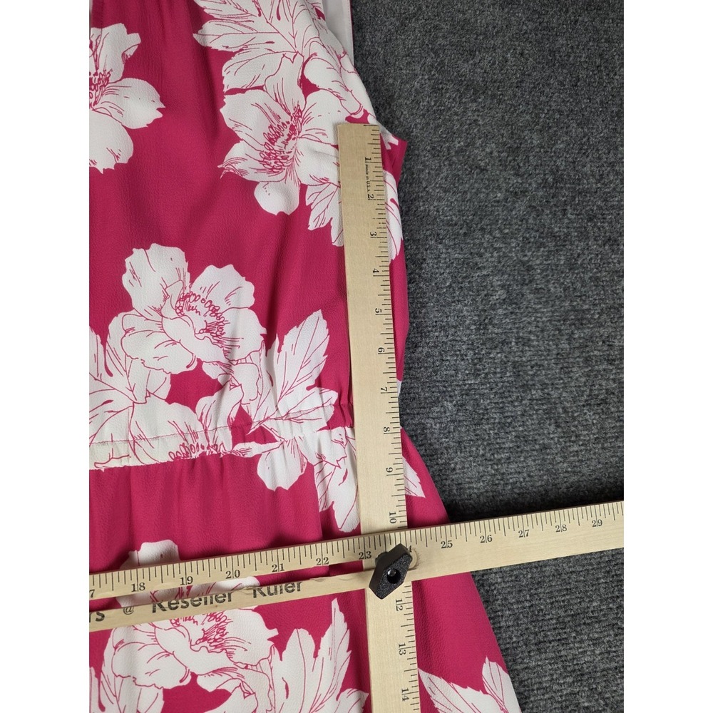 TALBOTS NWT Crepe Floral Blouson Lined Keyhole Flounce Dress Size 8 Pink - Picture 4 of 12